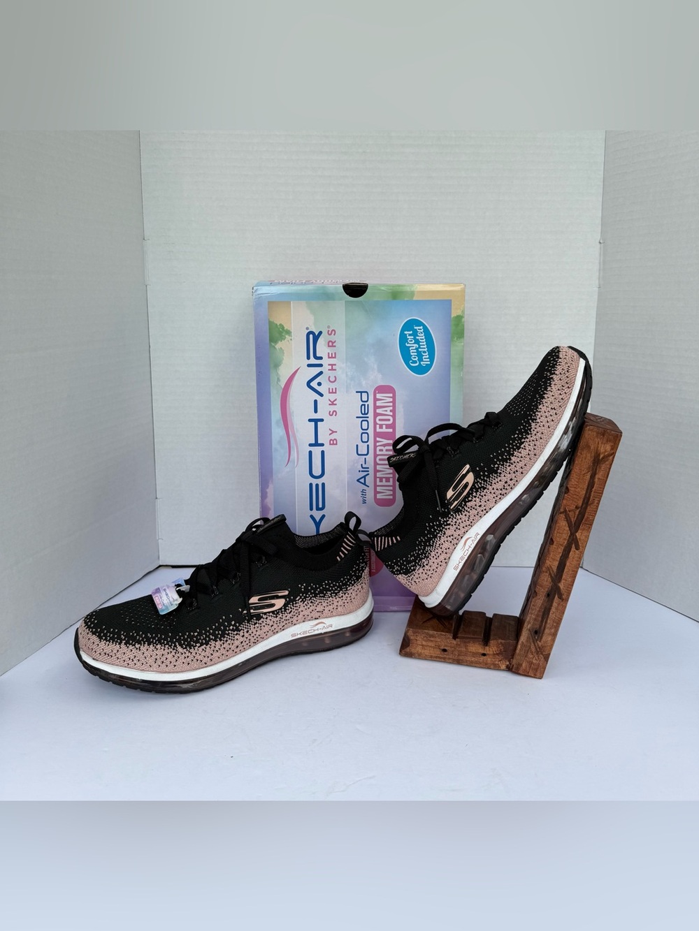 Skechers Air Element Sweet Sunset Sneakers Women’s 8.5 12647 Black Rose New